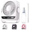 Snrtevu 199-Speed Turbo USB Desk Fan, USB Rechargeable Desk Fan, Powerful 9000 RPM Portable Rechargeable Fan with Smart LED Display & Ultra-Quiet Operation for Home, Office, and Travel (C)