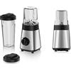 alpina Smoothie Maker Mixer - Frullatore per frullati da 300 W - incl. tazza per frullati da 300 ml e 600 ml - 2 velocità e funzione pulsante, acciaio inox - argento/nero