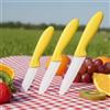 shoplease Set di coltelli professionali in ceramica, manico giallo, lama bianca, 3 pezzi, coltelli da cucina, lame da 7,6 cm, 10,2 cm, 12,7 cm