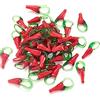 Cheriswelry Ciondoli pendenti lavorati a lume in vetro di Murano, a forma di peperone rosso peperoncino, per gioielli fai da te, orecchini, 50 pezzi, 21 mm