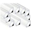 AFTERTECH 10x 2metri (20M) 1616B 16x16mm PROFILO ALLUMINIO ANGOLARE BIANCO PER STRISCE STRIP LED BARRA RIGIDA 2m 2MT + COPERTURA (10x 2metri 1616bianco clear)