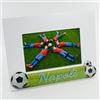 Instant Project Cornice portafoto in legno con scritta della Squadra di Calcio e Pallone in rilievo (Napoli)