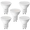 Lepro Lampadina LED GU10,4.5W,Bianco Naturale 4000K,345 LM, Angolo del Fascio 100°, Faretto LED da Incasso non Dimmerabile,5 Pezzi