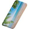 A.Monamour Tappetino per Il Bagno Antiscivolo Assorbente Morbido Spiaggia Sabbiosa Tropicale Palma Cocco Blu Cielo Onde Dell'Oceano Natura Paesaggio Tappeto Tappetini Doccia Cucina Zerbino 40x120cm