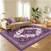 WUTONG Viola Tappeto Salotto Lavabile in Lavatrice 140x200 cm,Tappeto Vintage Persiano Antiscivolo,Tappeti a Pelo Corto Soffice per Soggiorno,Salotto e Studio