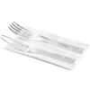 GEVENIT Kit Bis Posate Trasparenti Riutilizzabili, Forchetta e Coltello con Tovagliolo Monouso, Set Posate per Catering, Eventi, Ristoranti, Feste e Asporto 500 Pz