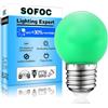 SOFOC E27 Base 6W Verde LED Bulb G45 Luci per Albero di Natale AC 220V Super Luminosa Tonalità Verde 400LM Alto Output Decorazione Feste Senza Sfarfallio 8Pcs