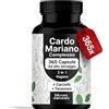 Bloom Naturals Beauty Supplements Cardo Mariano, Carciofo e Tarassaco (Dente di Leone) - 90 Capsule Vegane (3 Mesi) - Complesso 5-in-1 con Silimarina, Desmodium e Colina - Integratore Prodotto e Testato in Germania - Milk Thistle