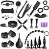 BDSMAGE Set Bondage 25 Pezzi Erotic Sex Toys, Manette per Coppia, Benda, Collare, Pagaia in pelle piuma, Fruste, Plug Anale Butt Plug Set, Giochi Erotitici sexytoysys sexy shop