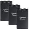 QINGZY 3 Pezzi Block Notes Piccoli Quaderno Impermeabile, Taccuino Tascabile Cuadernos Impermeables, 7,6x12,7cm, 3x5 Pollici Taccuini Tascabili, Mini Blocco Note Spirale per Registrazione Attività All'aperto