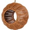 Generic Casetta per uccelli in finto rattan, per esterni, gabbia da giardino, nido intrecciato, nido ventilato per gabbia, casetta per uccelli da giardino (2 fori)