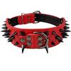 Izefia Collari in Pelle Nero Imbottiti di Lusso con Borchie Appuntite e Appuntite per Cani Taglia Media Grande Larghezza 5cm Collana Anti Mordere XS,Rosso-Nr