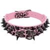 Izefia Collari in Pelle Nero Imbottiti di Lusso con Borchie Appuntite e Appuntite per Cani Taglia Media Grande Larghezza 5 cm Collana Anti Mordere S,PKL-Nr