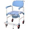 Gima Sedia a Rotelle Comoda Blu con WC Integrato 1 Pezzo Carrozzina per Disabili e Anziani con Seduta Imbottita e Ruote
