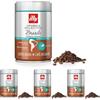 illy, Caffè in Grani Arabica Selection Brasile Cerrado Mineiro, 100% Arabica con Note di Caramello e Frutta Secca, Gusto Intenso, 1 Barattolo da 250g (Confezione da 4)