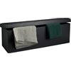 Relaxdays Cassapanca Pieghevole, Sgabello Pouf, Cassa Panca, con Coperchio, HxLxP: 38 x 114 x 38 cm, Baule, Nero