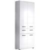 trendteam smart living - Armadio alto Skin per bagno, 60 x 182 x 31 cm, bianco con finitura ad alta lucentezza, di grande capienza