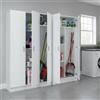 Dmora Armadio Multiuso Grande Ballantine 182x180h cm Bianco Modulabile 7 Ripiani, 5 Ante