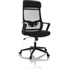 HJH Office Sedia da scrivania NEKEO Tessuto/Mesh Sedia ergonomica girevole con supporto lombare, Nero, 719233