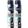 NIVEA MEN Black & White 48H Invisible Fresh Antitraspirante Spray per uomo 250 ml (Confezione da 2)