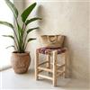 Generico Sgabello Artigianale in Legno con Seduta in Corda Colorata, Stile Marocchino,30x42 cm 1006261301