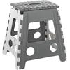 Baroni Home Sgabello pieghevole, portata 130 kg, Sgabello per cucina, bagno, giardino, per bambini e adulti (L, Grigio Chiaro)