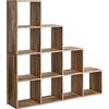 VASAGLE Libreria a 10 Cubi, Scaffale con Scomparti Aperti, Organizzatore per Decorazioni, Cernici per Foto, Piante, Soggiorno Camera da Letto Studio, 29 x 129,5 x 129,5 cm, Marrone Cammello LBC010B50