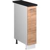 Vicco Armadio cucina dispensa alto Fame-Line, Rovere dorato/Bianco, 20 cm, PL Antracite, per la combinazione con altri moduli della serie Fame-Line