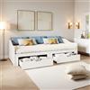 KeepGoon Divano letto estensibile 90/180 x 200 cm, letto matrimoniale, singolo con estraibile,con cassetti, con rete a doghe,Legno massello, Nessun materasso