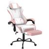 FIVMEN Sedia da gaming, massaggiante, rosa, da gioco, con poggiapiedi, poggiatesta e massaggi, ergonomica, regolabile in altezza, per sala giochi, ufficio