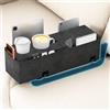 Heyife Porta Tazza da Divano, Vassoio Bracciolo Divano Rimovibile con Portabicchieri, Organizer Divan Bracciolo per Telecomando, Occhiali, Smartphone, Tablet e Riviste, Accessori Sofa Antiscivolo (Nero)