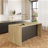 VE.CA.s.r.l. VE.CA - Isola Cucina Sophia con Piano Lavoro 90x154x83 cm, Made in Italy - Mobile Cucina Moderno, Credenza con 3 Ante - Ideale come Tavolo da Pranzo - Rovere Rock