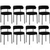DEYARNA HOME Set di 8 Sedie da Pranzo, Sedie da Cucina Moderne con Gambe in Metallo e Schienale Curvo, Sedie Rotonde Imbottite per Sala da Pranzo, Cucina e Soggiorno (Nero)