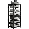 Generic Mobile stereo hi fi rack hifi Av media stand a 7 livelli, armadio rack audio con ruote e supporto regolabile in altezza per soggiorno, sala teatro, ripiano rack amplificatore, centro intratte(Nero)