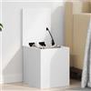Augerlite Cassapanca in legno bianco, 30 x 35 x 35 cm, con coperchio, cassapanca per giocattoli, per soggiorno, camera da letto, corridoio, con contenitore e organizer