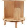 ACROSSPART Libreria a 4 scomparti, in legno, tavolino girevole, mini scaffalatura aperta girevole a 360 gradi, piccolo tavolo da tè
