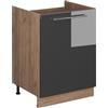 Vicco Mobile lavello cucina Fame-Line, Antracite lucido/Rovere dorato, 60 cm, per la combinazione con altri moduli della serie Fame-Line