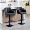 Orirsnug Set di 2 Sedie da Bar Moderne, Imbottite in Similpelle,Antracite | Imbottiti con Schienale e Poggiapiedi, Sgabelli Cucina Girevoli, Per Cucina, Bar,Bancone