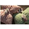 L'ATELIER 17 Set 4 Spille Rimovibili con Rose Piccole in Puro Cotone, Decoro Shabby Chic per tovaglie o Cuscini Made in Italy Realizzato a Mano 2 Varianti Rosa Malva