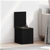 Augerlite Contenitore nero effetto rovere in legno, 30 x 35 x 35 cm, con molto spazio, versatile come cassapanca per la biancheria, contenitore per giocattoli, per soggiorno, camera da letto