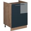 Vicco Mobile lavello cucina Fame-Line, Blu scuro lucido/Rovere dorato, 60 cm, per la combinazione con altri moduli della serie Fame-Line