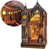 FUNPOLA Magic Library Book Nook Kit Puzzle 3D in legno con specchio infinito LED