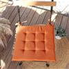 ED ENJOY HOME Galette per sedia all'aperto e interni, arancione cognac, 40 x 40 cm, idrorepellente trattato anti-UV, per giardino terrazzo, spessore 3 cm, con nastri annodati, collezione Waltz
