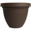 The HC Companies Vaso rotondo Infinity decorativo da 20,3 cm, in plastica, con piattino rimovibile, per piante da interno ed esterno, cioccolato