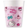 Procos- Bicchieri Carta FSC Hello Kitty Fashion Stylish (200ml), 8 Pezzi, Rosa, 94700