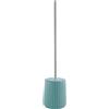 Gedy Marika Scopino Bagno WC in Ceramica in Finitura Azzurro polvere matt, Scopino WC con Ciuffo in Setole Nere di Nylon, Scopino WC d'appoggio