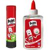 Pritt Set di colle Pritt, colla universale 150 g e colla stick 11 g, colla trasparente ad asciugatura rapida per il fai da te, la scuola e l'ufficio