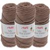 Stafil My Macramè 2 mm - Set 3 Gomitoli da 100 g (90 m) - Cordino Macramè in Cotone Riciclato per Borse, Decorazioni, Arazzi, Portachiavi e Crochet - Colore Caffè
