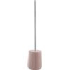 Gedy Marika Scopino Bagno WC in Ceramica in Finitura Rosa matt, Scopino WC con Ciuffo in Setole Nere di Nylon, Scopino WC d'appoggio