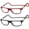NEW VISION Occhiali da Lettura con Calamita 2 pack, Occhiali Calamitati da Collo, Certificazione CE, UV400 NV2904 (Tn, 3.5, x)